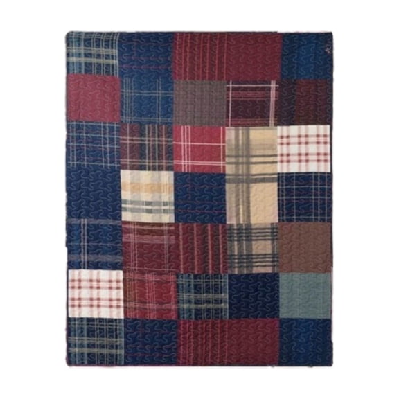 Xuyuer Christmas Vintage Plaid Patchwork Quilted Blanket, Flannel Sofa Throw, Fall Winter Warm Blanket, #2