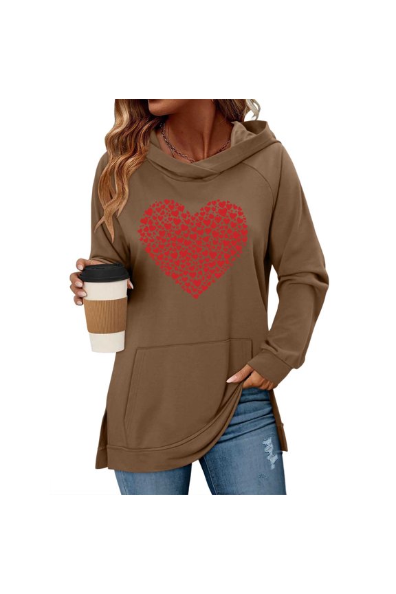 Drawstring Hooded Slit Long Sleeve Top Women's Solid Color Classic Casual Sweatshirt, Comfortable Versatile for Daily Outings, Athleisure Wear, Minimalist Street Style,Cozy Weekend Lounging