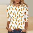 thumbnail image 1 of Xuyuer Easter Womens Tops Dressy Casual Blouses Spring Fashion 2026 Round Neck 3/4 Length Sleeve Business Trendy Tunics Top Shirts, 1 of 5