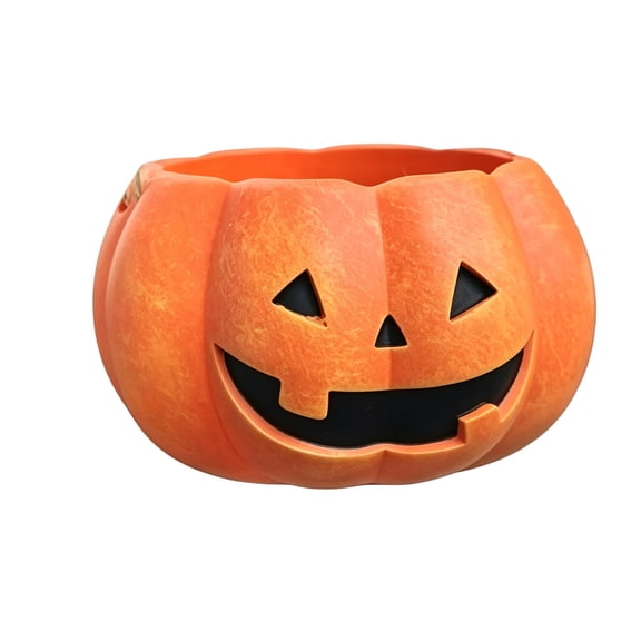 Xuyuer Halloween Pumpkin Candy Bowl, Ceramic Serving Dish for Party and Home Tabletop, Orange