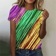 thumbnail image 1 of Xuyuer Happy Mardi Gras Shirt Womens Mardi Gras Day Heart Tshirt Tuesday Carnival Tee New Orleans Party Short Sleeve Casual Short Sleeve Tops Holiday Bleached Short Sleeve Tops, 1 of 5