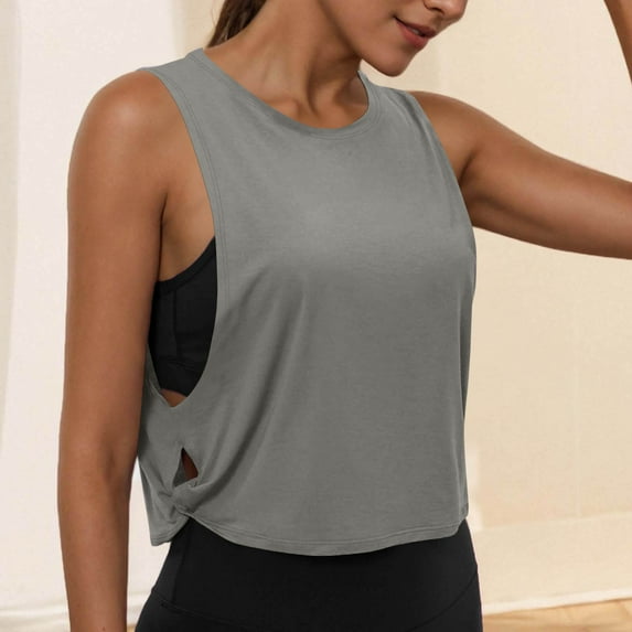 Xuyuer Large Armhole Tank Tops for Women - Workout Sport Athletic Yoga Running Gym Loose Crop Sleeveless Shirts