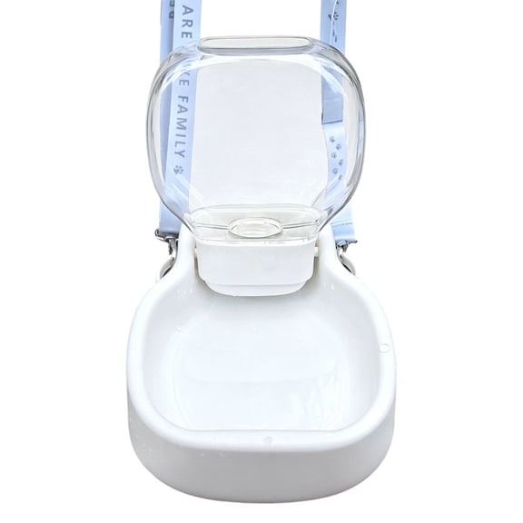 Xuyuer Large Capacity Foldable Crossbody Pet Water Bottle, Portable Outdoor Dog Cat Drinking Dispenser, Food Safe Leak Proof Travel Pet Hydration Cup With Strap,White