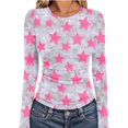 thumbnail image 1 of Xuyuer Long Sleeve Thermal Shirt for Women Light Tops Spring Summer 2026 Crew Neck Casual Non Positioning Printing Slim Tight Fitting Basic T-Shirts, 1 of 6