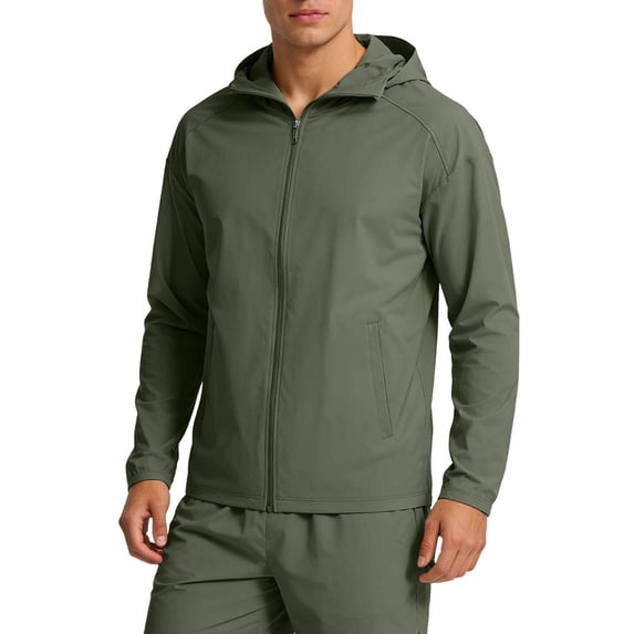 Xuyuer Men's Lightweight Hooded Jacket Sunproof Windbreaker Shell Jacket for Outdoor Hiking Traval