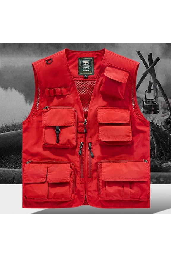 Men's Outdoor Fishing Vest Safari Photography Work Outerwear Vests Family Matching Travel Plus Size