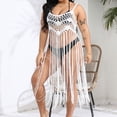 thumbnail image 1 of Xuyuer Plus Size Beach Swimsuit Cover Up Women Crochet Bikini Coverups Summer Pool Swimwear Tassel Dress, 1 of 6