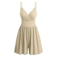 thumbnail image 1 of Xuyuer Plus Size Rompers For Curvy Women V Neck Sleeveless Spaghetti Strap Wide Leg Shorts Overalls Jumpsuit Summer Outfits, 1 of 3