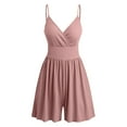 thumbnail image 1 of Xuyuer Plus Size Rompers For Curvy Women V Neck Sleeveless Spaghetti Strap Wide Leg Shorts Overalls Jumpsuit Summer Outfits, 1 of 3