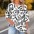 thumbnail image 1 of Xuyuer Plus Size Women Blouses Casual Round Neck 3/4 Sleeve Tops Summer Hollow Out Loose Fitted Blouse for Women 2026, 1 of 6