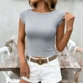 thumbnail image 1 of Xuyuer Ribbed Cap Sleeve Crop Tops for Women Tight Fitted Cropped T Shirts 2026 Summer Trendy Short Sleeve Tee, 1 of 7