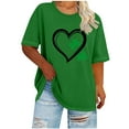 thumbnail image 1 of Xuyuer St Patrick's Day Shirt for Women Plus Size Tops Short Sleeve Casual T-Shirt Kindness Flowers Print Pullover Tunic 1X-5XCute Graphic Tees Loose Fit Flower Printing Crew Neck T Shirts, 1 of 4