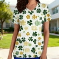 thumbnail image 1 of Xuyuer St Patrick's Day V Neck Shirts for Womens Irish Shamrock Graphic Tee Funny Lucky Heart Printed Short Sleeve Shirts Tops Women's V Neck T Shirts Casual Short Sleeve Summer Tops Loose Fit, 1 of 6