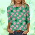 thumbnail image 1 of Xuyuer St Patricks Day Shirt Women 3/4 Sleeve Crew Neck T-Shirts Shamrock Graphic Tees St Patty's Lucky T-Shirt Green Irish Tops Shamrock Lucky T-Shirts Irish Festival Holiday Tee Tops, 1 of 7