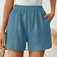 thumbnail image 1 of Xuyuer Summer Shorts for Women High Waisted Elastic Waist Dressy Casual Fashion Basic Chino Elastic Waist Mid Thigh Shorts with Pockets 2026, 1 of 7
