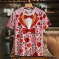 thumbnail image 1 of Xuyuer Valentine's Day Women's Tshirts Holiday Party Funny Costume 3D Print Funny Tuxedo Graphic Novelty Short Sleeve Crewneck Shirt Circus Costume Showman T-Shirts, 1 of 9