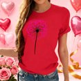 thumbnail image 1 of Xuyuer Valentines Shirts for Women Love Heart Tshirt Cute Graphic Tee Tops Women's Printed Round Neck Short Sleeved Casual T-shirt Short Sleeved Top Short Sleeve Valentines, 1 of 5