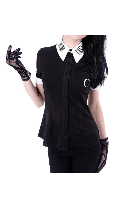 Vintage Y2K Grunge Aesthetic Gothic Punk T Shirt Short Sleeve Rock Graphic Print Crop Tee Slim Fairy Streetwear Gothic Graphic Tees V Neck T Shirt Tops Emo Scene Alternative Clothes