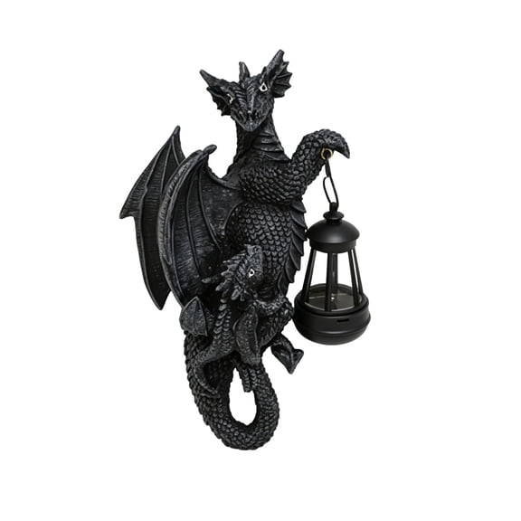 Xuyuer Waterproof Resin Gothic Solar Garden Statue With Baby Figure LED Light, Auto Charging Outdoor Yard Ornament, Weatherproof Low Maintenance Landscape Decor For Patio Lawn Flower Bed,Black