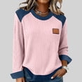 thumbnail image 1 of Xuyuer Women Button Down Denim Shirts Casual Long Sleeve V Neck Chambray Blouse Top Dressy Casual Work Shacket V Neck Lightweight Tops Lapel Denim Patchwork Stitching Bottun Tops, 1 of 6