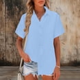 thumbnail image 1 of Xuyuer Women Button Down Shirts Short Sleeve Lapel Blouse Business Casual Tops Dressy Summer Outfits 2026, 1 of 6