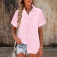 thumbnail image 1 of Xuyuer Women Button Down Shirts Short Sleeve Lapel Blouse Business Casual Tops Dressy Summer Outfits 2026, 1 of 6