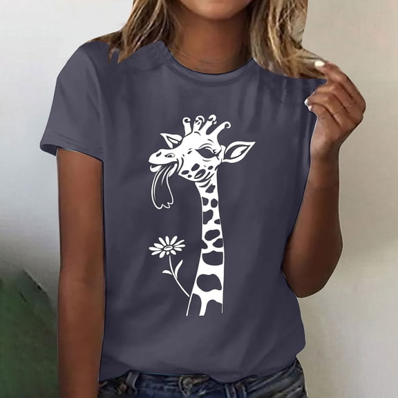 Xuyuer Women Plus Size T Shirts Short Sleeve Round Neck Casual Graphic Tee Tops