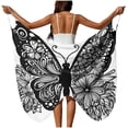 thumbnail image 1 of Xuyuer Women's Butterfly Swimsuit Cover Up Chiffon Sheer Mesh Beachwear Spaghetti Strap Wrap Dress Bathing Suit Sarong, 1 of 9