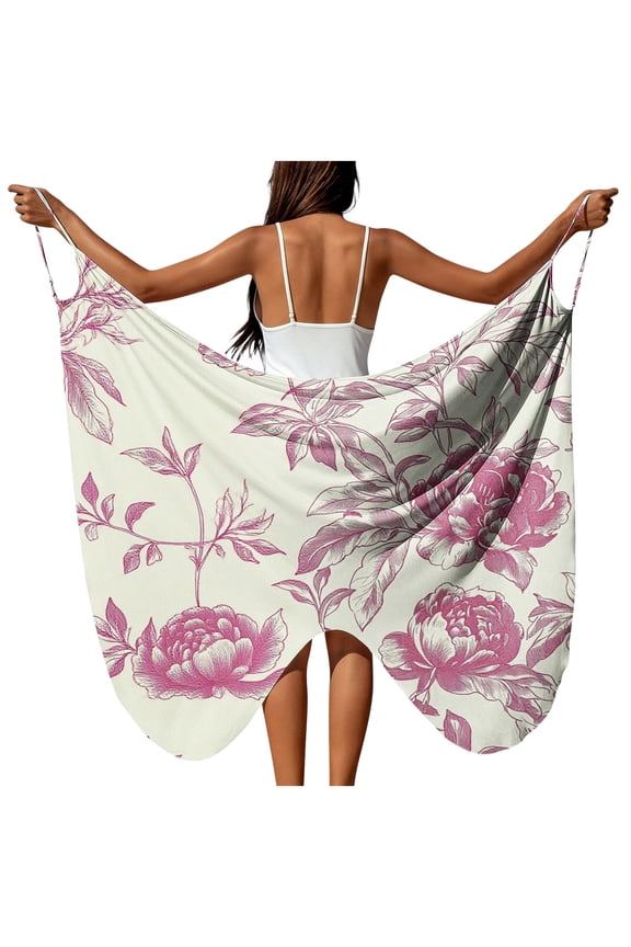 Women's Butterfly Swimsuit Cover Up Chiffon Sheer Mesh Beachwear Spaghetti Strap Wrap Dress Bathing Suit Sarong