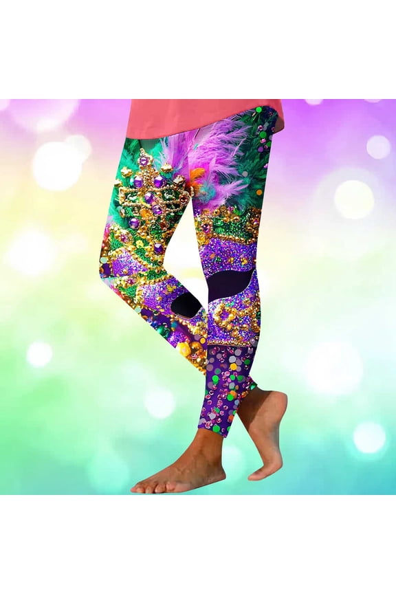 Women's Carnival 80s Leggings Artistic Splash Printed Buttery Soft Pants High Waisted Seamless Workout Leggings yoga