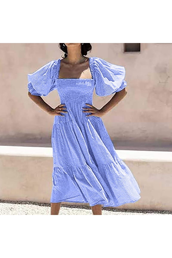 Women's Elastic Waist Flowy Bow Tiered Long Skirt - Layered Maxi Skirt with Feminine Detail for Everyday Wear