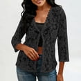 thumbnail image 1 of Xuyuer Women's Elegant Long Sleeve Lace Open Front Cardigan - Casual Lightweight Layering Piece for Summer Style, 1 of 8