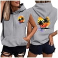 thumbnail image 1 of Xuyuer Women's Fashion Casual Short Sleeve Hawaiian Print Pocket Drawstring Hoodie Top - Relaxed Sweatshirt with Tropical Pattern for Everyday Style, 1 of 5
