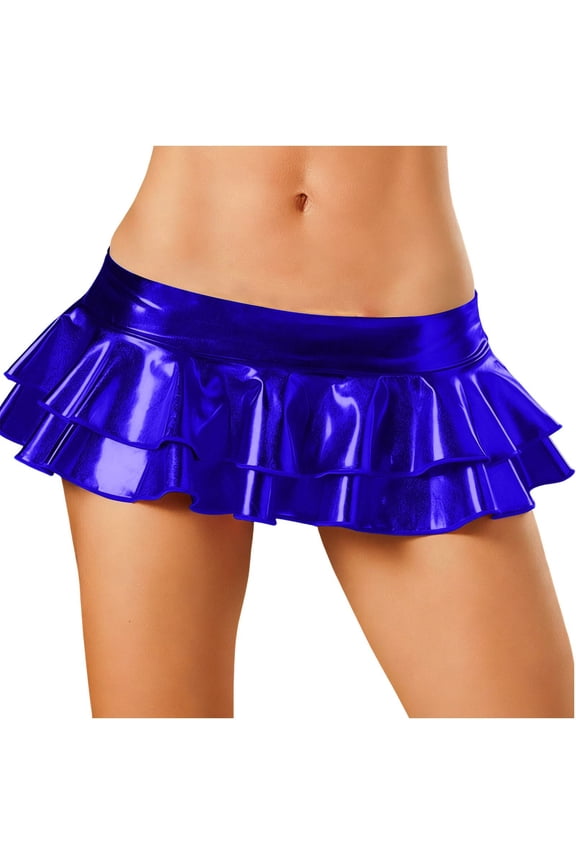 Women's Fashion Solid Color Festival Outfit With Built In Anti Exposing Tight Double Layer Cake Ultra Short Midi Skirt