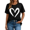 thumbnail image 1 of Xuyuer Women's Lover Printed T-shirt Round Neck Short Sleeved Top, 1 of 5
