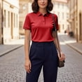 thumbnail image 1 of Xuyuer Women's Polo Shirts Short Sleeve Quick Dry Sun Protection Business Casual Collared Shirt Tennis Golf Shirt Work Tops Collared Tennis Shirt V Neck Sun Protection, 1 of 8