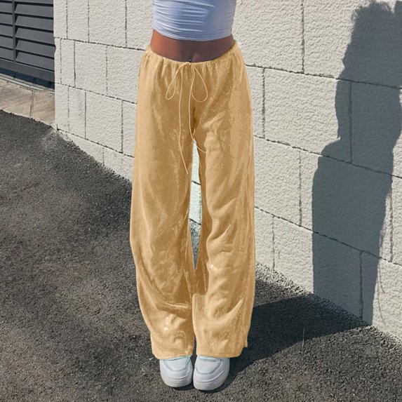 Xuyuer Women's Solid Sequin Casual Trousers - Sparkly Wide Leg Pants for Party Wear and Glamorous Evening Style