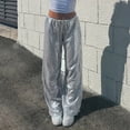 thumbnail image 1 of Xuyuer Women's Solid Sequin Casual Trousers - Sparkly Wide Leg Pants for Party Wear and Glamorous Evening Style, 1 of 6