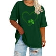 thumbnail image 1 of Xuyuer Women's St. Patrick's Day Print Plus Size Round Neck Short Sleeve Spring/Summer Base Layer T-Shirt, 1 of 4