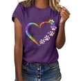 thumbnail image 1 of Xuyuer Women's Summer Short Sleeve Round Neck Print T-Shirt Top&nbsp;- Casual Summer Tee for Everyday Outings and Seasonal Style, 1 of 6