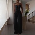 thumbnail image 1 of Xuyuer Women's Two Piece Set - Solid Color Lace-Up Sleeveless Top and Wide Leg Pants Outfit for Casual Style and Coordinated Wear, 1 of 9