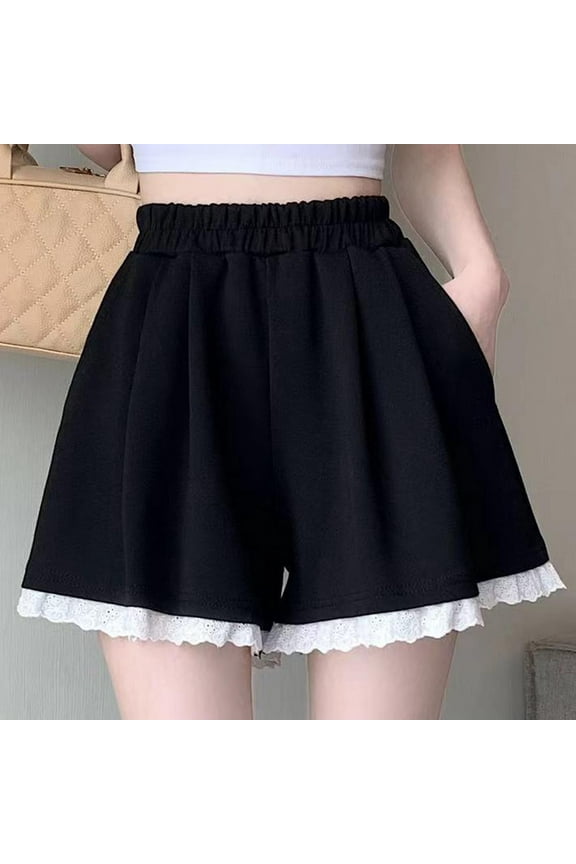 Womens Slip Shorts Lace Trim Pettipants Bloomers Split Skirt Culottes Half Slips Under Dresses Shorts for Women