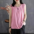 thumbnail image 1 of Xuyuer Womens Tank Tops Summer Spring Sleeveless Casual Cute Basic Trendy Loose Flowy Beach Shirt Vacation Outfits 2026 Scoop Neck Button Pullover Casual Loose Fit Dressy Tunic Tops, 1 of 5