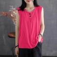 thumbnail image 1 of Xuyuer Womens Tank Tops Summer Spring Sleeveless Casual Cute Basic Trendy Loose Flowy Beach Shirt Vacation Outfits 2026 Scoop Neck Button Pullover Casual Loose Fit Dressy Tunic Tops, 1 of 5