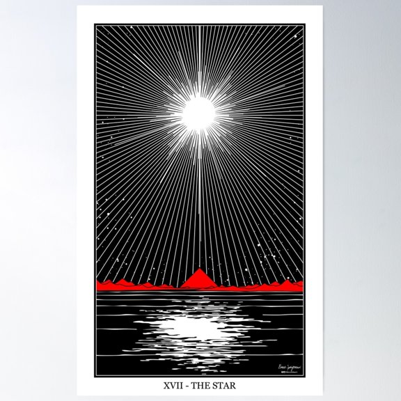 Xvii. The Star - Brock Springstead Poster Wall Art, Modern Wall Decor For Living Room Bedroom, 8x12 UNFRAMED