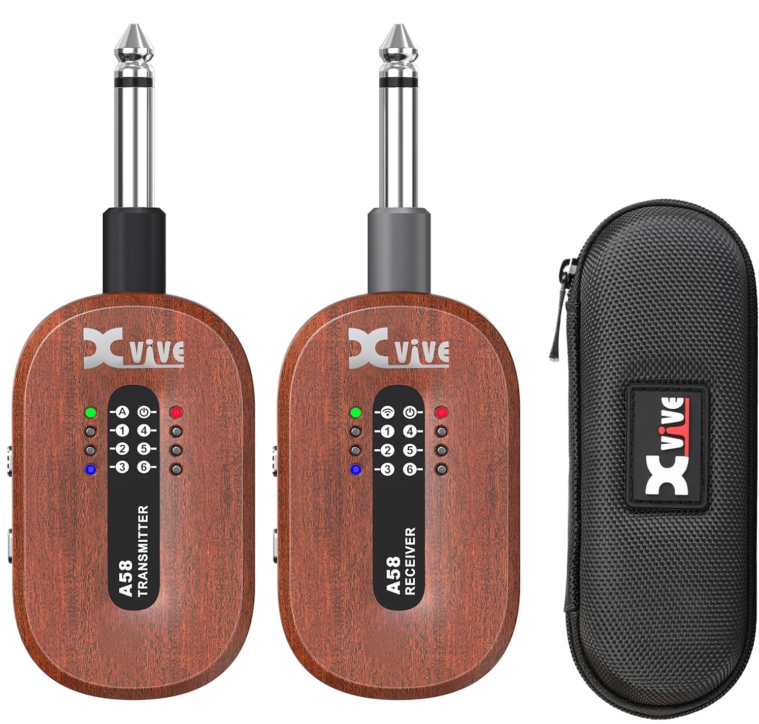 Xvive A58 Wireless Guitar System 5.8G Wireless Guitar Transmitter and Receiver(Mahogany)