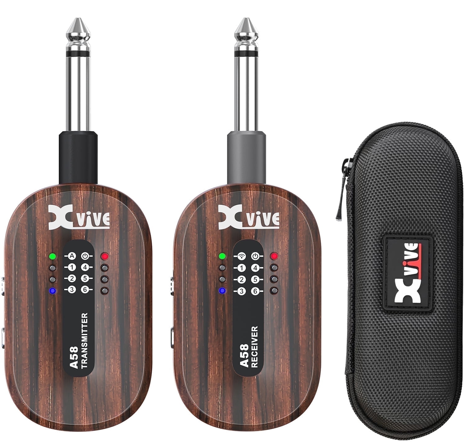 Xvive A58 Wireless Guitar System with 5.8GHz Transmitter and Receiver (Rosewood)