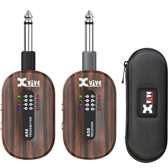 Xvive A58 Wireless Guitar System with 5.8GHz Transmitter and Receiver (Rosewood)