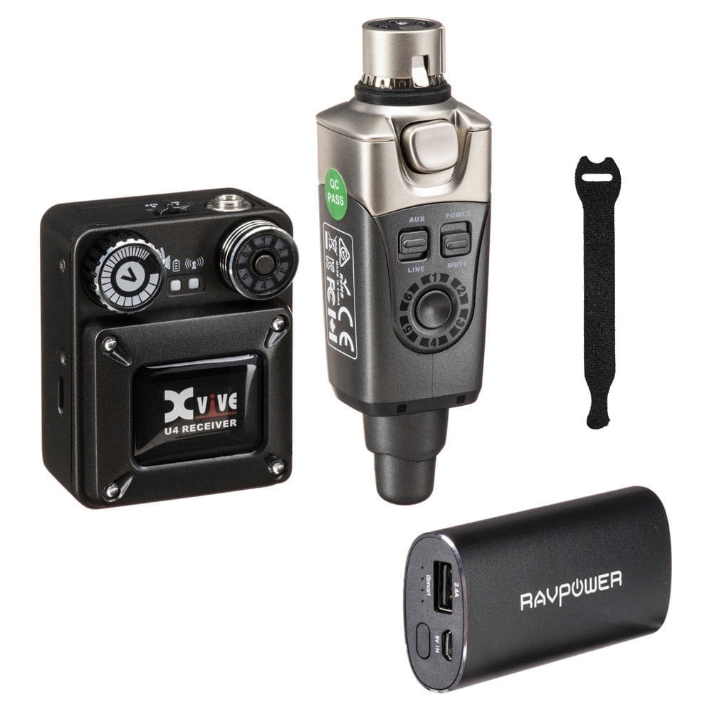 Xvive U4 In-Ear Monitor Wireless System with RAVPower 6700mAh USB