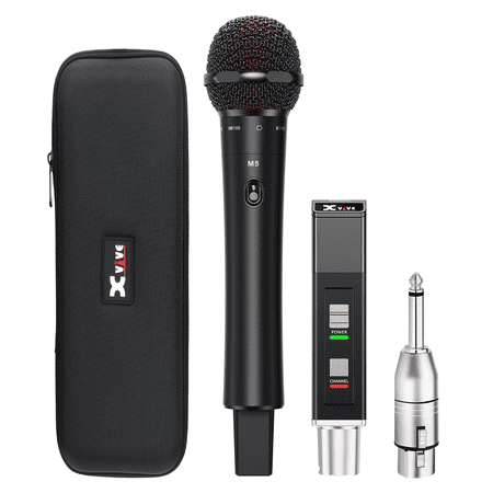 Xvive M5 Wireless Microphone System, 5.8GHz Digital Handheld Mic Transmitter & XLR Receiver, Plug and Play, Stable Wireless Mic for Church, Singers, Wedding & Speech